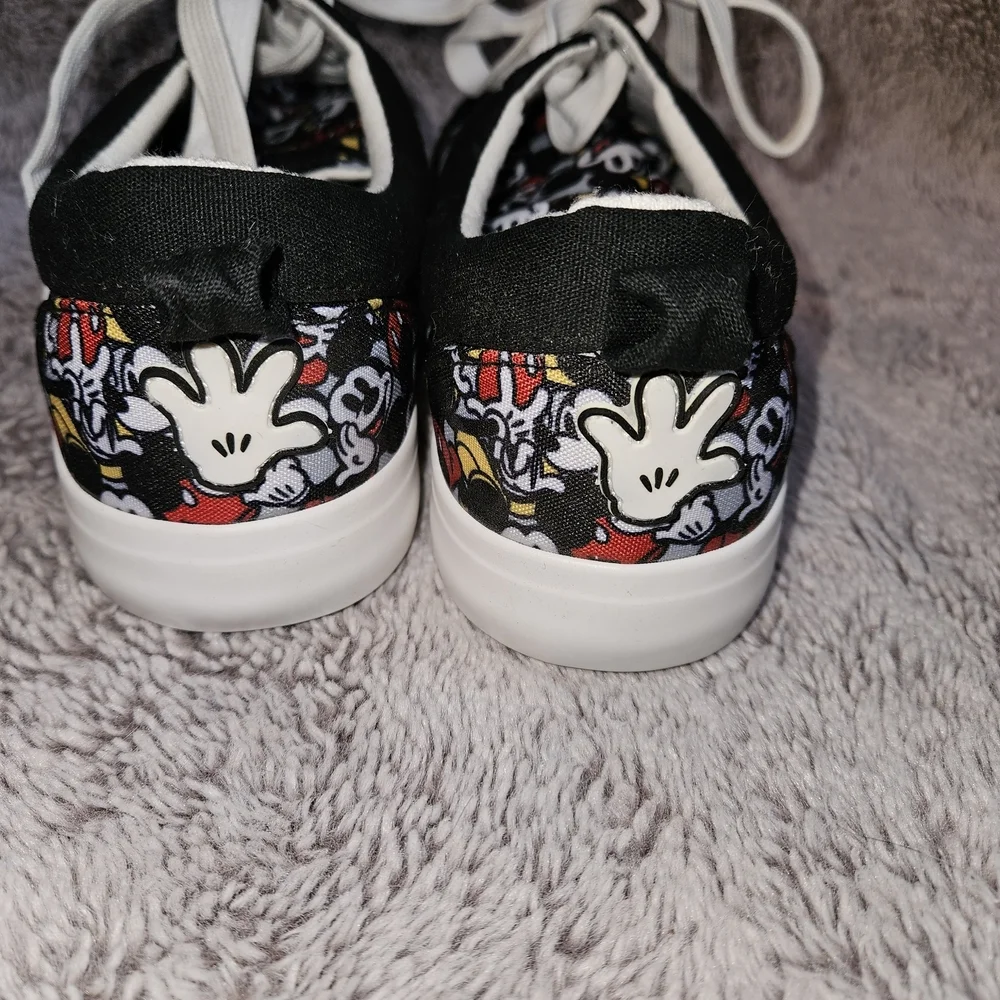 Ground Up Disney Mickey Mouse Sneakers Black Canvas Low Top Unisex Mens 8.5 W 10